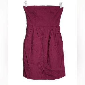 Theory size 2 hot pink strapless dress with pockets